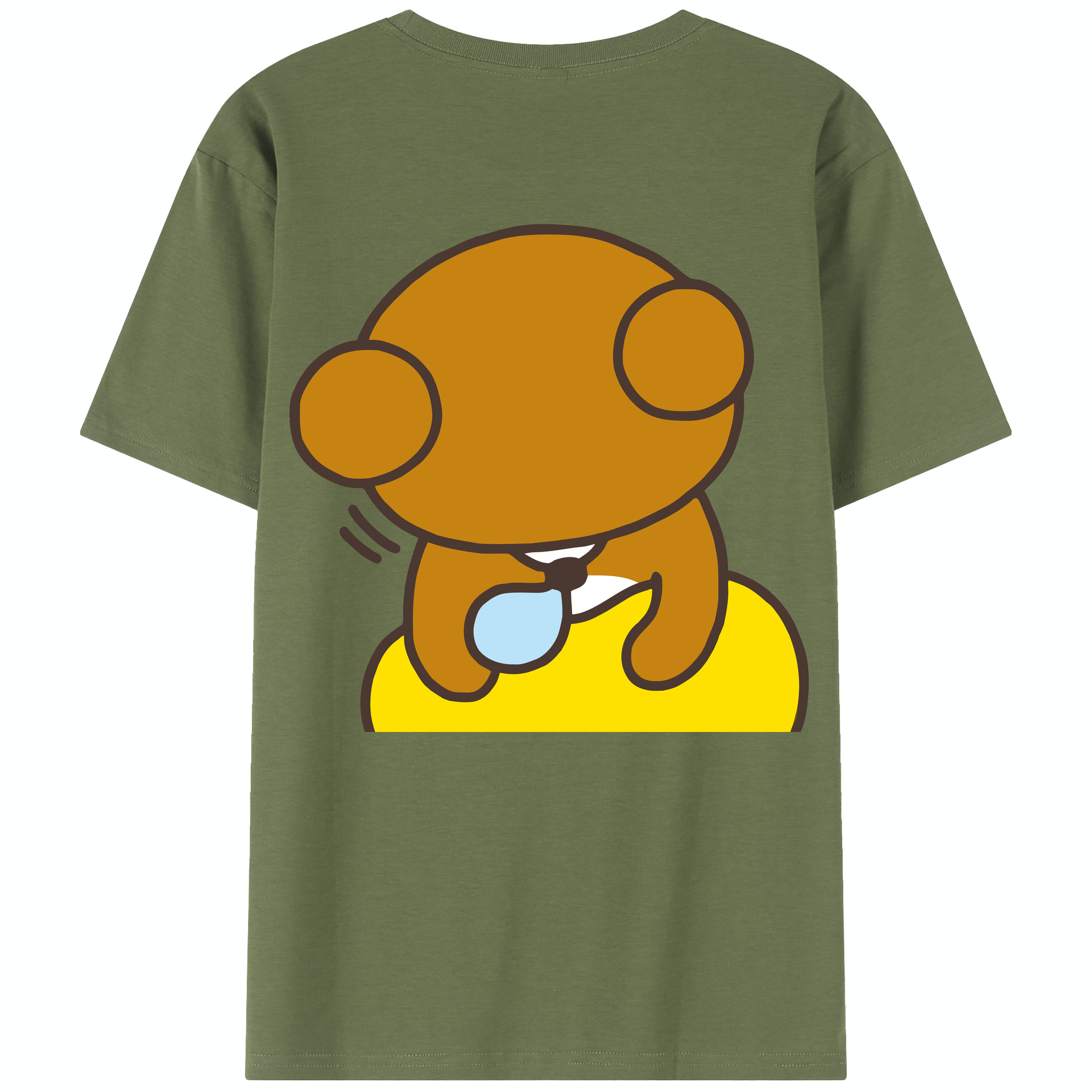 （画像用） リラックマ リラックマ キイロイトリ Rilakkuma Korilakkuma Kiiroitori 綿100％半袖Tシャツ（背面プリント）